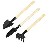 YARNOW 2 Ensembles Mini Outils de Jardinage avec Manche Bois Kit pour Plantation Transplantation et Désherbage Râteau Truelle et Pelle Miniatures pour Fleurs et Bonsaïs Lot