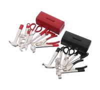 YARNOW 2 Ensembles Miniature Dollhouse Tools Kit with Authentic Hammer Pliers Screwdriver and Wrench for Dollhouse Crafting and Micro Landscape Decoration