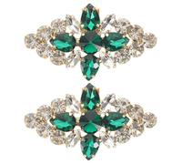 YARNOW 2 Pièces Accessoires de Chaussures Amovibles pour Talons Hauts Clip Métallique Vert de Fleur, Léger et Polyvalent, pour Mariage et Soirée