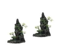 YARNOW 2 Pièces Aquarium paysager rocaille Decoration Marine Décoration Aquarium Ornement Paysage Aquarium Protecteur tipi Vide décor de Paysage de rocaille Paysage Aquatique résine Green