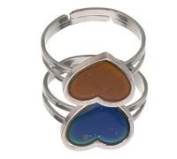 YARNOW 2 pièces Bague Cœur Ouverte Ajustable Anneau Mode Changeant de Couleur Selon Température Accessoire Chic pour Femmes et Filles Lot