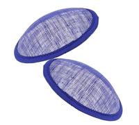YARNOW 2 Pièces Base de Chapeau Ronde en Lin Bleu pour Création Artisanale, Structure Sécurisée et Légère, Accessoire Élégant pour Mariage et Coiffure Féminine