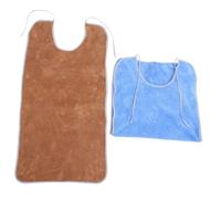 YARNOW 2 pièces Bavoirs Adultes Lavables pour Personnes Âgées Imperméables et Ajustables Protection Repas Légère et Flexible pour Hommes et Seniors Lot de Bleu Marron