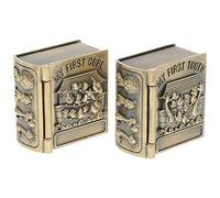 YARNOW 2 Pièces boîte de rangement dents de lait enfant UV kit de dents Titulaires ma première dent petit KeepSake Silver First Tooth Conteneur bébé première dent flanelle Doré