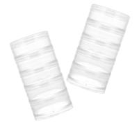YARNOW 2 pièces Boîte de Rangement Ronde Transparente pour Petits Objets Perles Bijoux Couture Boîte Conservation Multifonction Empilable avec Couvercle Étanche pour Maison et Atelier