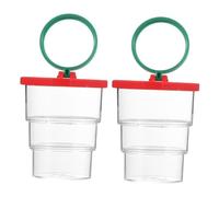 YARNOW 2 pièces Boîte Observation Insectes Rouge Loupe Portable Résistante pour Garçon Fille Kit Exploration Nature et Science pour Maternelle et Activités Extérieures