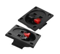 YARNOW 2 Pièces Boîtier de Connexion Audio Stéréo 2 Bornes pour Enceintes | ABS Alliage de Zinc, Transmission Stable et Câblage Ordonné, Montage Facile Noir pour Home Theaters et Discours