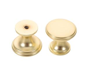 YARNOW 2 Pièces Bouton de Meuble Rond Doré en Alliage de Zinc, Style | Finition Mate, Montage Trou, Antidérapant, Forte Charge, pour Salle de Bain et Milieux Humides