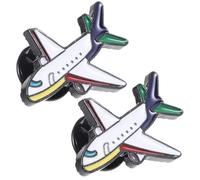 YARNOW 2 pièces Broche Avion Cartoon Émail Drip Oil Alliage Accessoire de Voyage Unisexe Épinglette Mode pour Vêtements Femme Homme Bleu Ciel