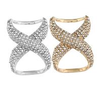 YARNOW 2 pièces Broche Écharpe Anneaux Foulard Clips Fermoirs Châle Mode Élégant Or Argent