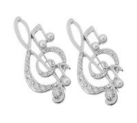 YARNOW 2 pièces Broche Musique Fantaisie avec Perles et Cristaux Épingle Décorative pour Vêtements Féminins Accessoire Élégant pour Chapeaux et Robes