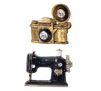 YARNOW 2 pièces Broche Rétro Épingles Originales Caméra Noire et Tourne-disque Doré Accessoires Légers pour Femmes pour Vestes Sacs et Tenues Festives
