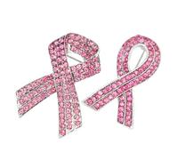 YARNOW 2 pièces Broche Ruban Rose de Cristaux pour Sensibilisation Au Cancer Du Sein Lot de Épingles Solidaires pour Campagnes de Collecte de Fonds Octobre