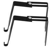 YARNOW 2 Pièces Crochet de Rangement pour Armoire Réglable en Fer Noir | Panneau de Cabine ou Porte, Profil Plat Renforcé, Support Robuste, Usage Maison, Finition Anti-rayures