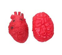 YARNOW 2 pièces Décorations Halloween Organes Humains Factices Cœur et Réalistes Accessoires Effrayants pour Fête Intérieure et Extérieure