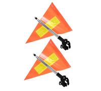 YARNOW 2 Pièces Drapeau Réfléchissant Orange pour Voiturette de Golf avec Mât Télescopique en Acier Inoxydable, Installation Rapide, pour Sécurité en Extérieur