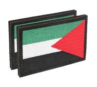 YARNOW 2 pièces Écussons Brodés Drapeau Palestine Patchs Arm Patch pour Sacs à Dos Vêtements et Accessoires Randonnée Décorations à Coudre ou Scratch pour Vêtements et Brassard Sport