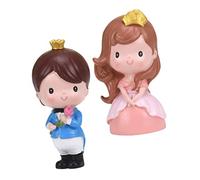 YARNOW 2 Pièces Figurines de Couple Décorations de Gâteaux Souvenirs Prince Princesse pour Fête Anniversaire et Saint Valentin