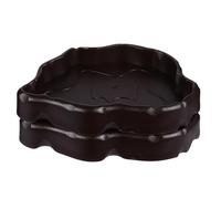 YARNOW 2 Pièces Gamelle pour Reptiles en Résine Synthétique Noire Surface Lisse, Bol d'alimentation pour Tortues et Lézards Lors du Repas
