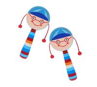 YARNOW 2 Pièces hochet en bois jouets musicaux hochet fait main jouets hochet de dessin animé musical jouets hochets en bois hochets pour enfants bébé hochets hochet pour enfants