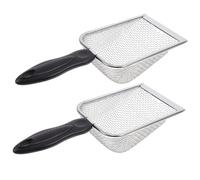 YARNOW 2 pièces Lot de Pelles à Mailles pour Plage Filtre Sable et Coquillages Pelle Ludique pour Collecte et Nettoyage Litière Animaux