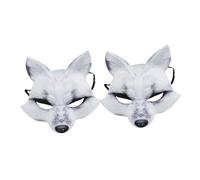 YARNOW 2 Pièces Masque Renard Eva et Confortable pour Halloween et Cosplay Demi Visage Portable pour Fête et Carnaval
