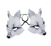 YARNOW 2 Pièces Masque Renard Eva Unique Ajustable pour Cosplay et Fête Mascarade Halloween Demi Visage Mixte et Confortable
