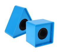 YARNOW 2 Pièces Microphone Logo Cube And Triangle Station Set With Weighted Base Stable Mic Flag For Interviews Meetings Tv Broadcast Branding Easy Installation