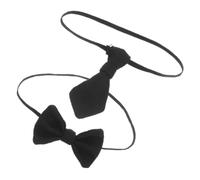 YARNOW 2 Pièces Miniature Doll Neck Ties Set Pre Tied Bowtie Cotton Doll Costume Accessories Soft Neckties for Dollhouse Crafting and Dress Up