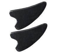 YARNOW 2 pièces Planche de Grattage Guasha Corne de Buffle Naturelle Outil de Massage pour Soins Du Corps et Visage Améliore Circulation et Élasticté Forme Cœur Noire