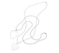 YARNOW 2 Pièces Plastic Guitar Pick Holder Necklace Set Transparent Pendant with Long Chain for Secure Storage and Easy Access Stylish Guitar Pick Accessory for Acoustic Bass Players