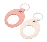 YARNOW 2 Pièces Porte-clés de Rangement pour Jetons de Récupération et Pièces Commémoratives en PU et Métal Double Fenêtre Transparente, Profil Plat et Fin, Randonnée et L'usage