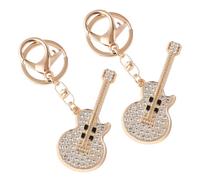 YARNOW 2 Pièces Porte-clés Décoratif Guitare en Métal Or, Breloque