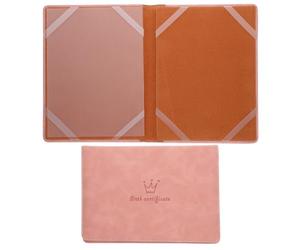 YARNOW 2 Pièces Porte-documents de Naissance Dossier Certificats de Naissance 8,8x6,3 Pouces Cuir Pliable Anti-rayures Résistant à L'huile Rose pour Actes et Documents D'état Civil