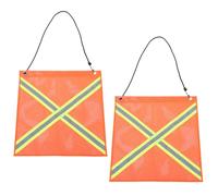 YARNOW 2 Pièces Pouces Drapeau PVC Réfléchissant Signalisation de 18x18 | Maille Orange, Réduit le Vent, Installation Facile Accessoire Suspendu, pour Atv et Usage Routier