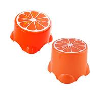 YARNOW 2 Pièces Tabourets Garçon Fille Plastique Motif Fruit Orange Stable Petit Banc Adorable pour Maison École Maternelle