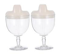 YARNOW 2 pièces Tasse Apprentissage Garçon Fille Anti-déversement avec Base Antidérapante Gobelet Plastique Réutilisable pour Jus Lait Eau Lot de Facile à Nettoyer Stable et Réutilisable