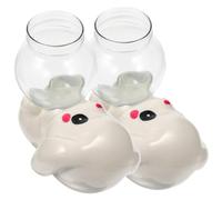YARNOW 2 Pièces Vase hydroponique Tasse avec Couvercle et Paille décor rétro Solaire Fontaine Plantes Goodies Noel Decoration Interieur Grand Vase en Verre Vase à Fleurs Simples Un Verre