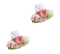 YARNOW 2 Pièces Vêtements pour Animaux De Compagnie Tournesol Robes Tissu De Filtre sous Gravier pour Aquarium Rebord d'alimentation Gecko Mariage avec Voile De Été Chiot Jupe