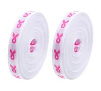 YARNOW 2 Rouleaux Ruban Imprimé Amour Ruban Confection Artisanale Polyester 10mm X 9m 2 Rouleaux Blanc pour Activités de Sensibilisation et Présents D'événements