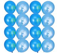 YARNOW 20 Pièces Ballons Latex avec Imprimé Carte Monde Décorations Scolaires et Fêtes Ballons Bleu et Bleu Foncé