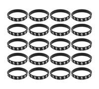 YARNOW 20 Pièces Bracelet de Sport en Silicone Forme Crâne Extensible Unisexe pour Cyclisme et Équipes Sportives, Fatigue du Poignet, Style Punk