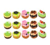 YARNOW 20 Pièces Gâteau Aux Fruits Simulé Faux Ornement De Gâteau Décor De Cupcake Gâteau Réaliste Desserts Gâteaux Miniatures Faux Gâteau Modèle De Dessert Miniature Résine
