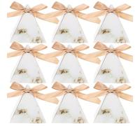 YARNOW 20 Pièces Lot de Boîtes à Dragées Triangulaires Blanches en Papier Polyester Design Créatif pour Mariage et Fêtes, Emballage de Bonbons Polyvalent et Élégant