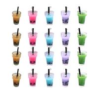 YARNOW 20 Pièces Pendentif Tasse Bubble Tea en Plastique | Accessoire Léger à Grand Trou, Loisirs Créatifs Colorés, pour Bracelets, Vêtements, Présents Faits Main Couleur Aléatoire