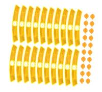 YARNOW 20 Pièces Vélo Bande Réfléchissante Feux De Vélo Et Arrière Réflecteur Traqueur De Vélo Autocollants Réfléchissants De Roue Vélo Lumière Accessoire De Vélo Orange Plastique