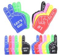 YARNOW 24 Pièces Doigts Mousse Colorés pour Événements Jaunes Verts Noirs Rose Accessoires de Cheerleading Résistants pour Supporteurs