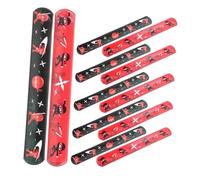 YARNOW 24pièces Bracelets à Claque Ninja Pour Garçon Fille Créatifs Et Ludiques Accessoires De Fête Anniversaire Motif Ninja Noir Et Rouge Lot De Snap Bracelets Slap Party Favors