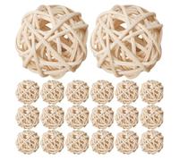 YARNOW 25pièces Lot de Boules Rotin Naturelles Beige Accessoires Aromathérapie Diffuseur Parfumé Décorations Vase et Matériaux DIY Absorbeur Odeur Rustique pour Maison