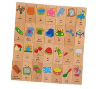 YARNOW 28Pièces Jeu de Dominos Bois pour Garçon Fille Ensemble Éducatif pour Développement Problèmes pour Activités Familiales Fêtes